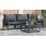 Conjunto de sofá de jardín 3 pcs Antracita Acero