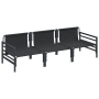 Conjunto de sofá de jardín 3 pcs Antracita Acero