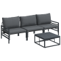 Conjunto de sofá de jardín 4 pcs Antracita Acero