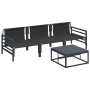 Conjunto de sofá de jardín 4 pcs Antracita Acero