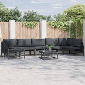 Conjunto de sofá de jardín 7 pcs Antracita Acero
