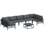 Conjunto de sofá de jardín 8 pcs Antracita Acero