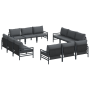Conjunto de sofá de jardín 12 pcs Antracita Acero
