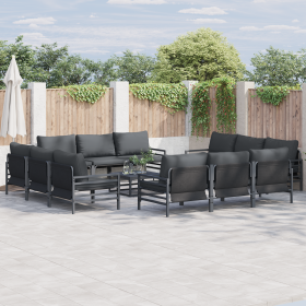 Conjunto de sofá de jardín 13 pcs Antracita Acero
