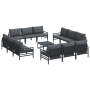 Conjunto de sofá de jardín 13 pcs Antracita Acero