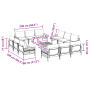 Conjunto de sofá de jardín 13 pcs Antracita Acero