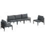 Conjunto de sofá de jardín 5 pcs Antracita Acero