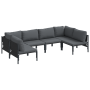 Conjunto de sofá de jardín 6 pcs Antracita Acero