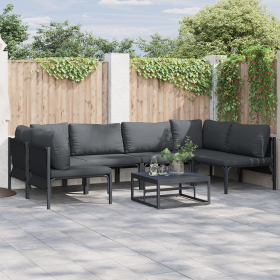 Conjunto de sofá de jardín 7 pcs Antracita Acero
