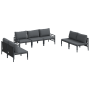 Conjunto de sofá de jardín 7 pcs Antracita Acero
