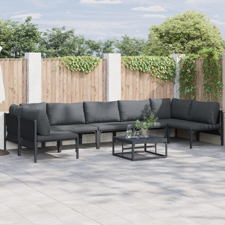 Conjunto de sofá de jardín 7 pcs Antracita Acero