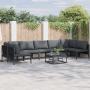 Conjunto de sofá de jardín 7 pcs Antracita Acero