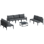 Conjunto de sofá de jardín 8 pcs Antracita Acero