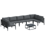Conjunto de sofá de jardín 8 pcs Antracita Acero