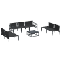 Conjunto de sofá de jardín 8 pcs Antracita Acero