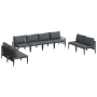 Conjunto de sofá de jardín 8 pcs Antracita Acero