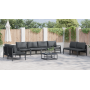 Conjunto de sofá de jardín 8 pcs Antracita Acero