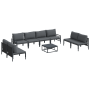 Conjunto de sofá de jardín 9 pcs Antracita Acero