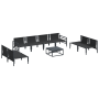 Conjunto de sofá de jardín 9 pcs Antracita Acero
