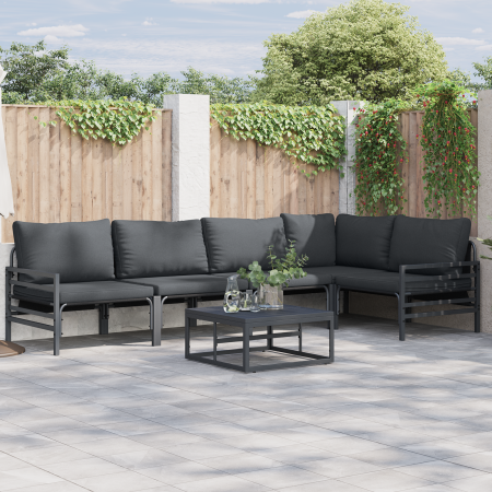 Conjunto de sofá de jardín 5 pcs Antracita Acero