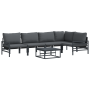 Conjunto de sofá de jardín 6 pcs Antracita Acero