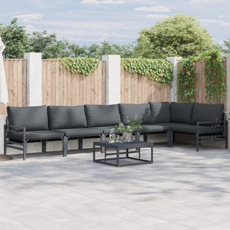 Conjunto de sofá de jardín 6 pcs Antracita Acero
