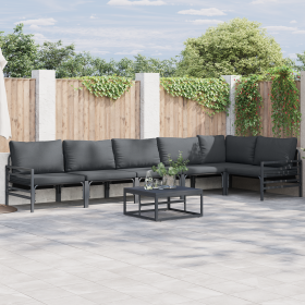 Conjunto de sofá de jardín 7 pcs Antracita Acero