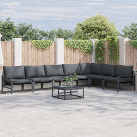 Conjunto de sofá de jardín 7 pcs Antracita Acero