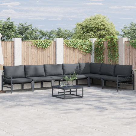 Conjunto de sofá de jardín 7 pcs Antracita Acero