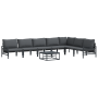 Conjunto de sofá de jardín 8 pcs Antracita Acero