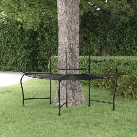 Banco de jardín de acero negro 150 cm de vidaXL, Bancos de jardín - Ref: Foro24-318823, Precio: 142,16 €, Descuento: %