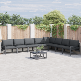 Conjunto de sofá de jardín 8 pcs Antracita Acero
