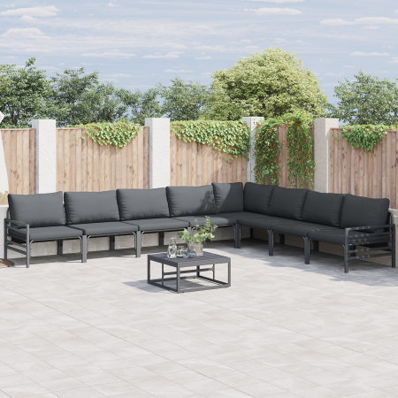 Conjunto de sofá de jardín 8 pcs Antracita Acero