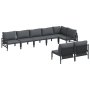 Conjunto de sofá de jardín 8 pcs Antracita Acero