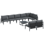 Conjunto de sofá de jardín 9 pcs Antracita Acero