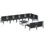 Conjunto de sofá de jardín 9 pcs Antracita Acero