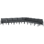 Conjunto de sofá de jardín 9 pcs Antracita Acero