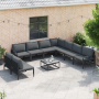 Conjunto de sofá de jardín 9 pcs Antracita Acero