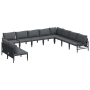 Conjunto de sofá de jardín 10 pcs Antracita Acero