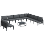 Conjunto de sofá de jardín 11 pcs Antracita Acero