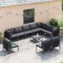 Conjunto de sofá de jardín 11 pcs Antracita Acero