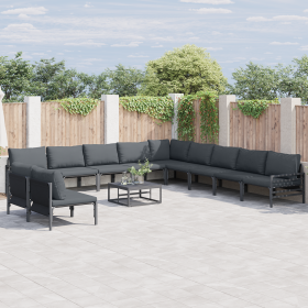 Conjunto de sofá de jardín 11 pcs Antracita Acero