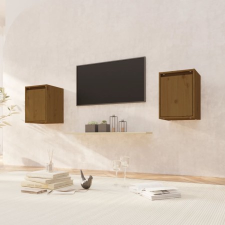 Hängeschrank 2 Stück honigbraunes Kiefernholz 30x30x40 cm von vidaXL, Regale und Regale - Ref: Foro24-813482, Preis: 49,02 €,...