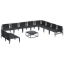 Conjunto de sofá de jardín 11 pcs Antracita Acero