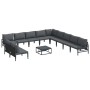 Conjunto de sofá de jardín 12 pcs Antracita Acero