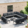 Conjunto de sofá de jardín 12 pcs Antracita Acero