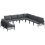 Conjunto de sofá de jardín 9 pcs Antracita Acero