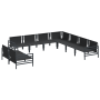 Conjunto de sofá de jardín 9 pcs Antracita Acero