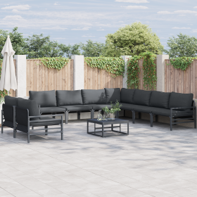 Conjunto de sofá de jardín 10 pcs Antracita Acero