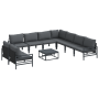 Conjunto de sofá de jardín 10 pcs Antracita Acero